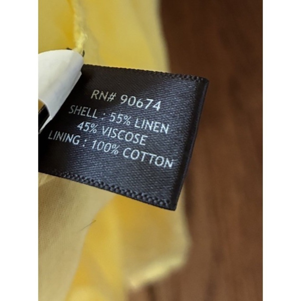 Boston Proper Sleeveless Linen Maxi Shirt Dress Medium Butter Yellow New W/O Tag - Picture 9 of 10
